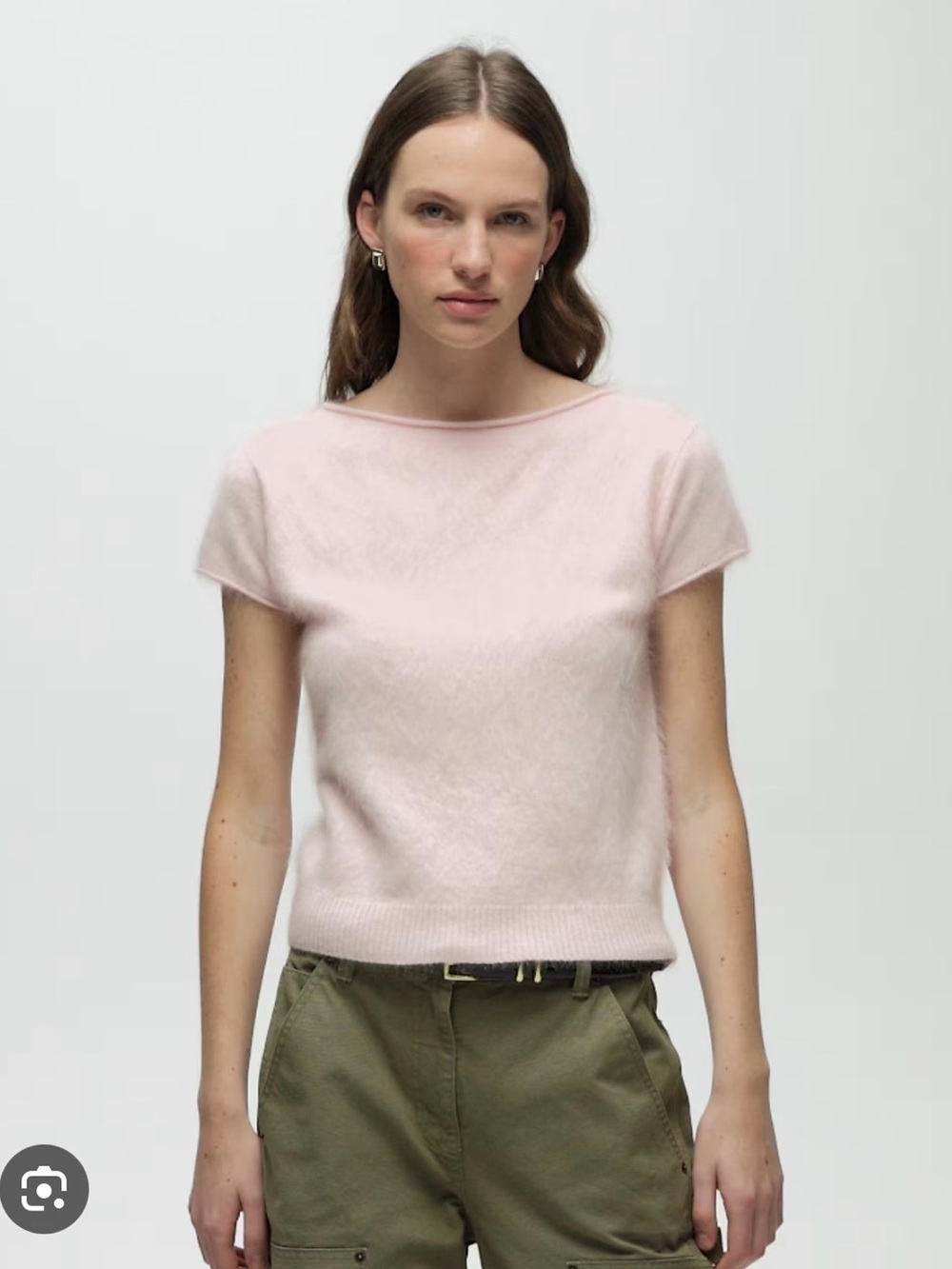 NWT J. Crew 100% Brushed Cashmere Boatneck in Light Pink - Picture 4 of 8